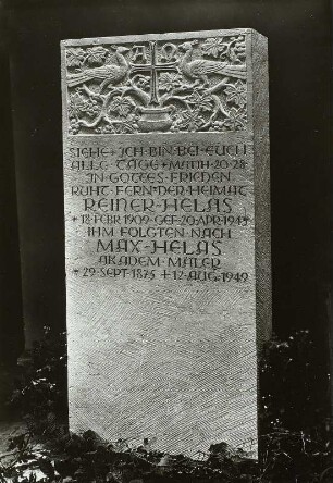 Grabstein für Reiner und Max Helas : Dresden-Striesen, Friedhof, Eibenstocker Straße / Kipsdorfer Straße