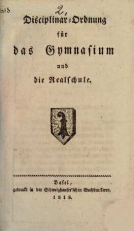 Disciplinar-Ordnung für das Gymnasium und die Realschule