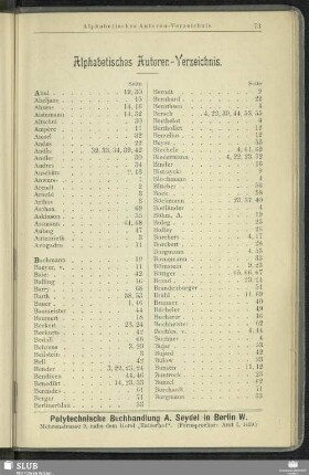 Alphabetisches Autoren-Verzeichnis