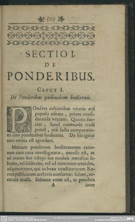 Sectio I. De Ponderibus
