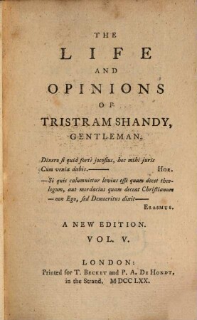 The Life And Opinions Of Tristram Shandy, Gentleman, 5