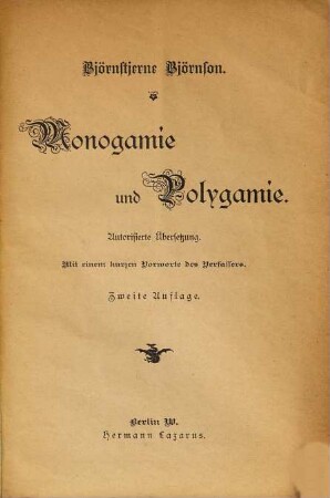 Monogamie und Polygamie