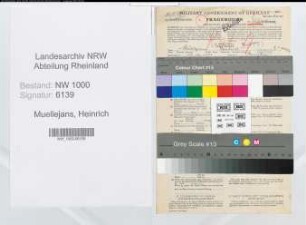 Entnazifizierung Heinrich Muellejans, geb. 17.10.1890 (Finanzangest.)