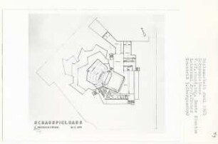 Schauspielhaus, Berlin-Tiergarten (Diplomarbeit bei Willy Kreuer): Grundriss 3. Obergeschoss 1:200