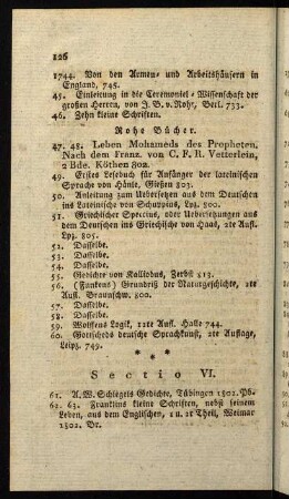 126-130, Sectio VI.