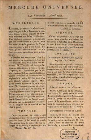 Le Mercure universel. 2. 1791 = Apr.