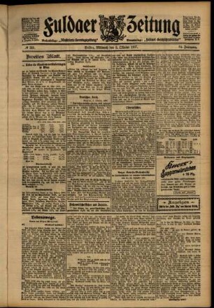 Zweite Ausgabe vom Mittwoch, den 02. Oktober 1907.