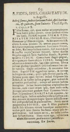 S. Fides, Spes, Charitas V.M. 1. Augusti