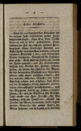 Erster Abschnitt. - Siebenter Abschnitt.