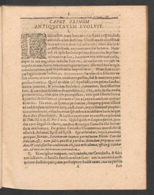 Caput Primum Antiquitatem Evoluit.