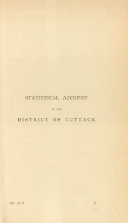 Statistical account of the District of Cuttack