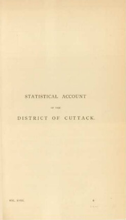 Statistical account of the District of Cuttack