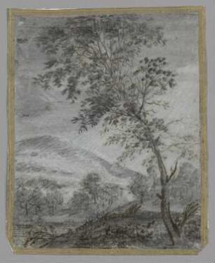 Landschaft mit Berg und Baum