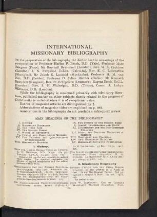 International missionary bibliography