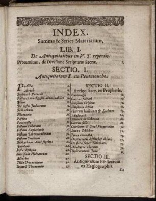 Index Summa & Series Materiarum.