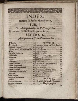 Index Summa & Series Materiarum.