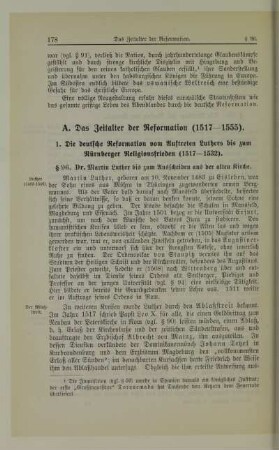 A. Das Zeitalter der Reformation (1517-1555)