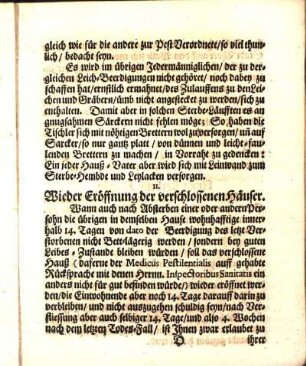 11. Wieder Eröffnung der verschlossenen Häuser.
