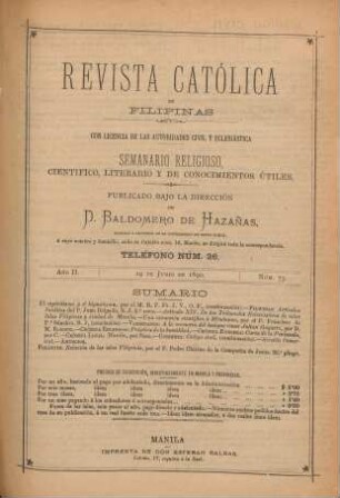 Ano II. 29 de Junio de 1890, Núm. 73