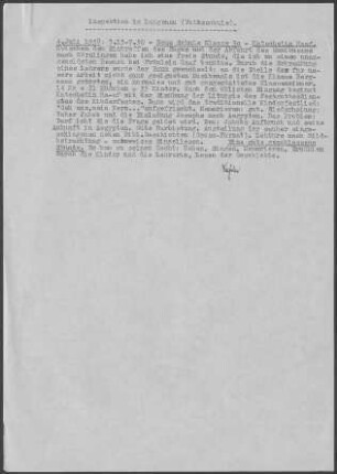 Langenau-Wettingen: Inspektionsbericht 1958