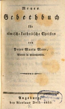 Neues Gebethbuch für römisch-katholische Christen