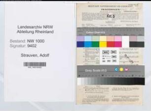 Entnazifizierung Adolf Strauven, geb. 20.08.1886 (Verw.Sekretaer)