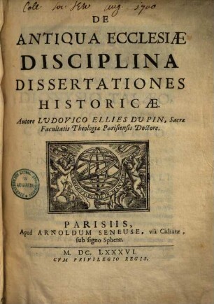 De antiqua ecclesiae disciplina dissertationes historicae