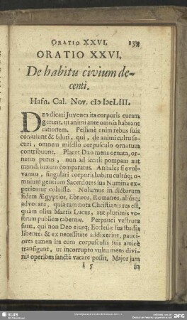 Oratio XXVI. De habitu civium decenti