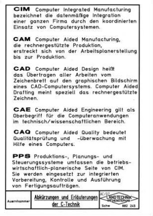 Abkürzungen und Erläuterungen der C-Technik