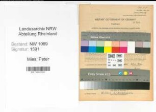 Entnazifizierung Peter Mies , geb. 15.05.1917 (Unterbrandmeister)