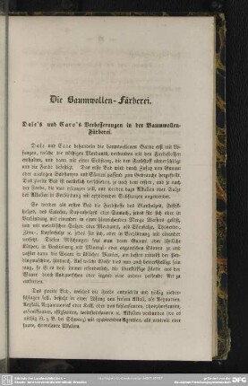 Die Baumwollen-Färberei