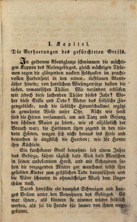 Der Greif des Riesen-Gebirges, und der furchtbare Kampf um die Herzogs-Tochter : eine höchst wunderbare Erzählung aus der grauen Vorzeit