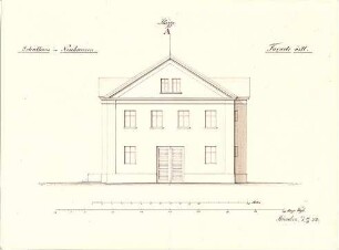 Klumpp, Karl F. A.; Neuhausen; Schulhaus - Ostseite (Aufriss)