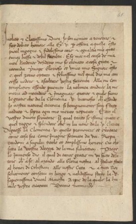 Brief an Borso d'Este, ital.