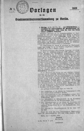 No. 1 (1-8), 4. Januar 1919
