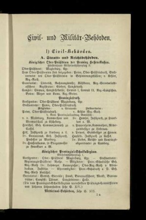 Civil- und Militär-Behörden, sowie die Vereine und Anstalten