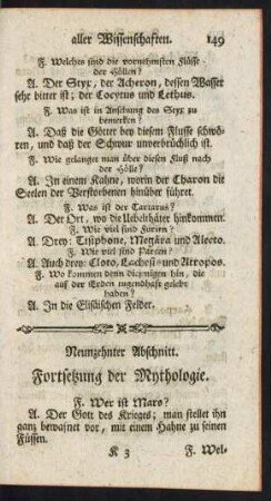 Fortsetzung der Mythologie.
