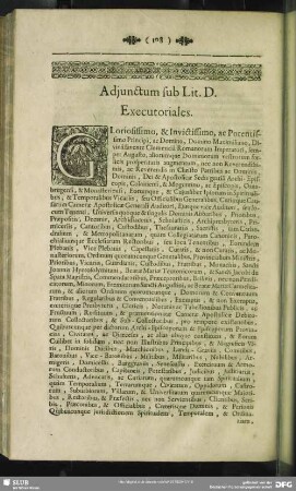 Adjunctum sub Lit. D. Executoriales