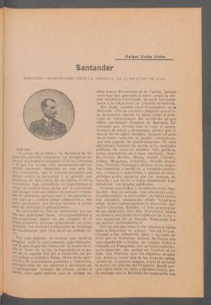 Santander : Discurso pronunciado ante de la estatua, el 24 de julio de 1910