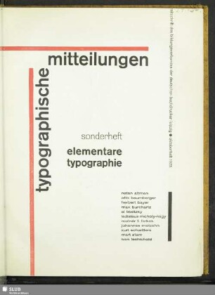 10, Oktober, Sonderheft: Elementare Typographie
