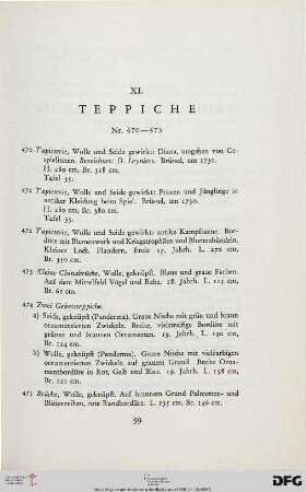 XI. Teppiche (Nr. 470-475)