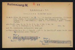 Missa de Requiem in Eb : a IV. Vocibus ordinariis, II. Violinis, Viola, II Clarinettis oblig., II. Cornibus oblig. cum Tympanis et Organo