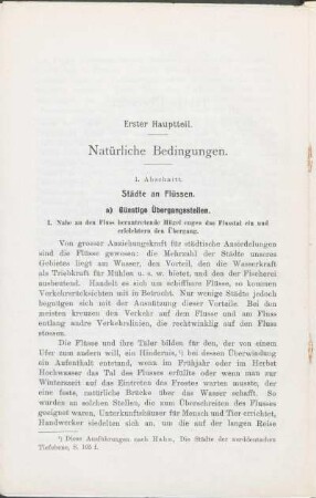 Erster Hauptteil. Natürliche Bedingungen.