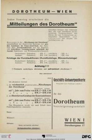 Mitteilung des Dorotheum