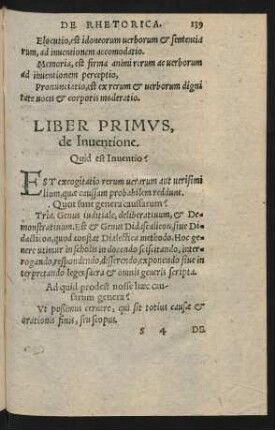 Liber Primus, de Inventione.