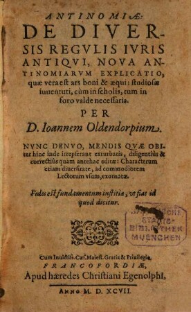 Antinomiae de diversis regulis iuris antiqui