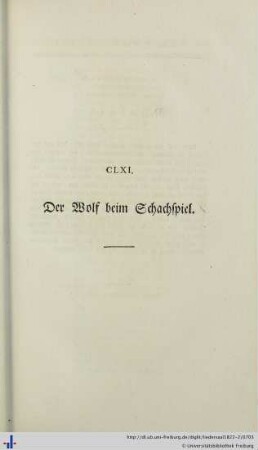 CLXI. Der Wolf beim Schachspiel - CLXV. Von der Weiber Leichtsinn.
