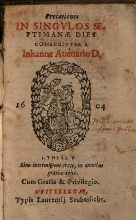 Precationes In Singvlos Septimanae Dies