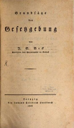 Grundsätze der Gesetzgebung