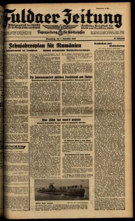 Ausgabe vom Donnerstag, den 05. Dezember 1940.